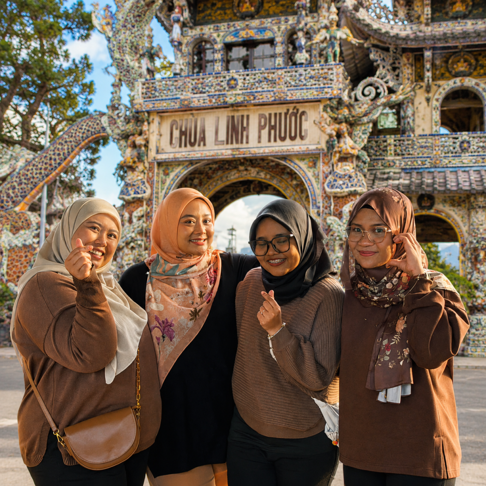 MUSLIM GROUP TOUR: LINH PHUOC, DATANLA, CRAZY HOUSE & PUPPY FARM