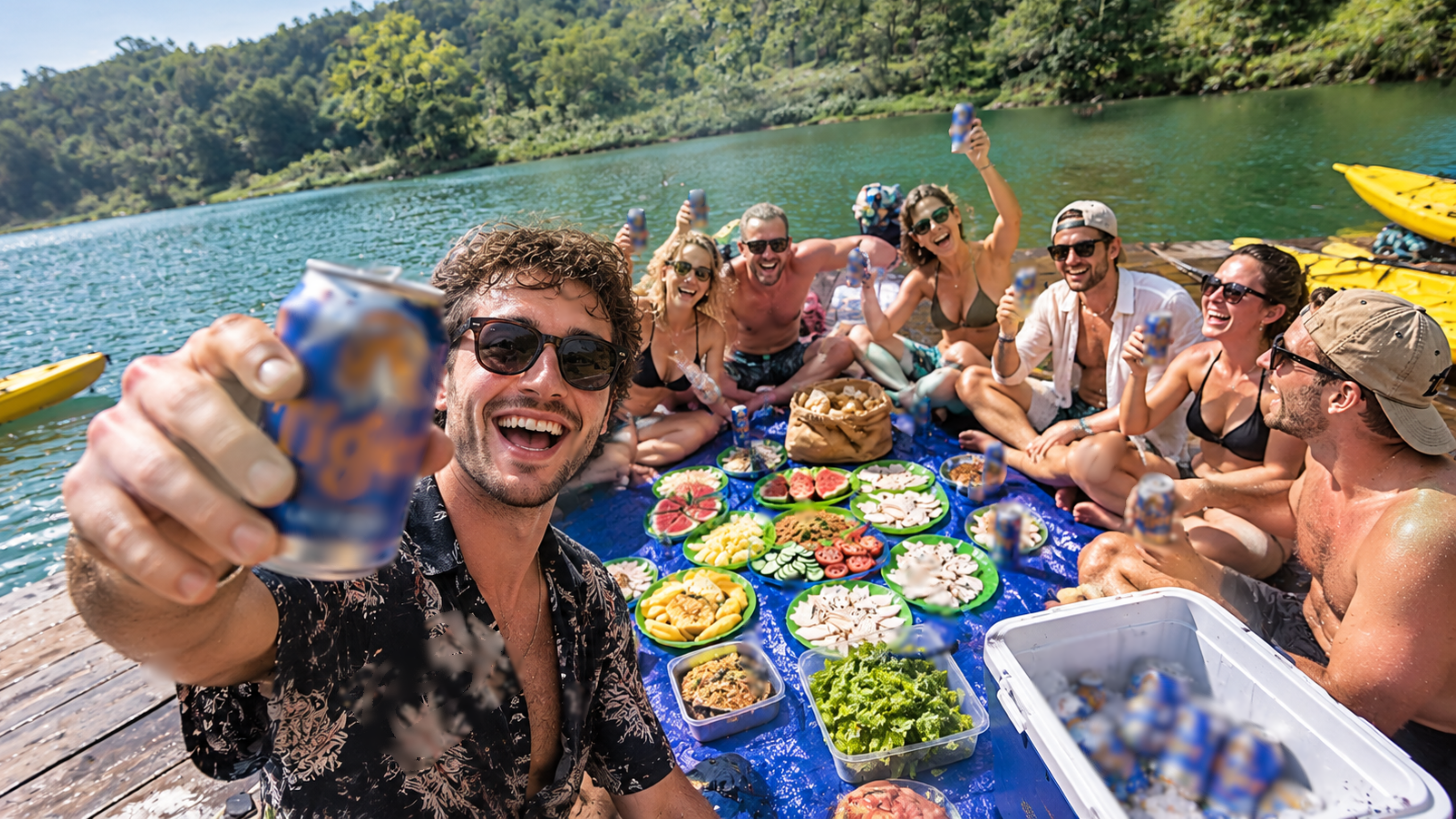 Celebrate your victory over Datanla waterfalls with an exclusive lakeside party featuring fresh fruits, cold beer, kayaking, and swimming at Tuyen Lam Lake